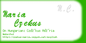 maria czekus business card